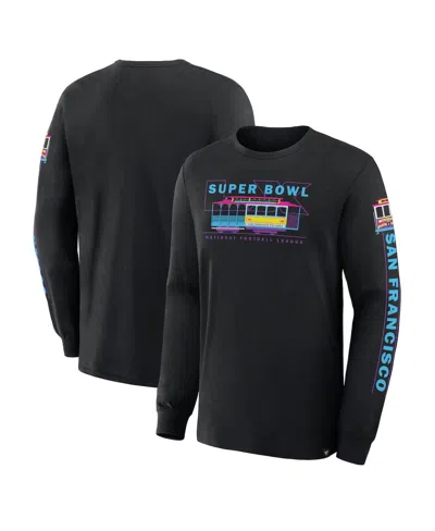 Fanatics Men's Black Super Bowl Lx Trolley Car Long Sleeve T-shirt