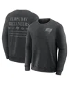 Fanatics Men's Black Tampa Bay Buccaneers Deep Route Pullover Sweatshirt In Gray