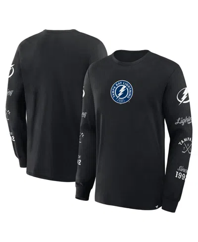 Fanatics Men's Black Tampa Bay Lightning Boxed In Legacy Long Sleeve T-shirt