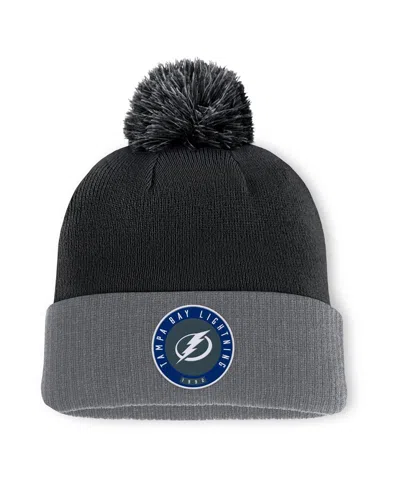 Fanatics Men's Black Tampa Bay Lightning Cuffed Knit Hat With Pom