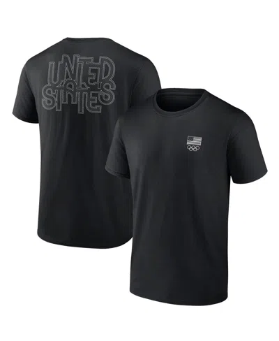 Fanatics Men's Black Team Usa Waves In Paris T-shirt