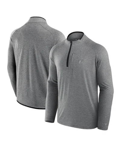 Fanatics Men's Black Texas Longhorns Mock Neck Half-zip Pullover Jacket In Gray