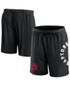 Fanatics Men's Black Toronto Raptors Post Up Mesh Shorts In Black