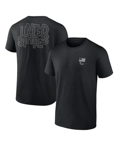 Fanatics Men's Black U.s. Paralympics Waves In Paris T-shirt
