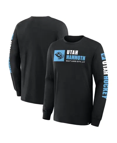 Fanatics Men's Black Utah Hockey Club Goal Crease Legacy Long Sleeve T-shirt