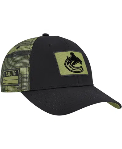 Fanatics Men's Black Vancouver Canucks Authentic Pro Military Appreciation Adjustable Hat