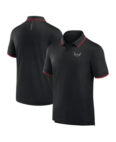 Fanatics Men's Black Washington Capitals Front Office Move Mono Polo Shirt