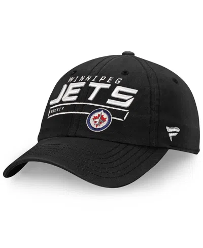 Fanatics Men's Black Winnipeg Jets Authentic Pro Rinkside Fundamental Adjustable Hat