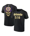 Fanatics Men's Black Wwe X Orlando City Sc 3:16 T-shirt In Black
