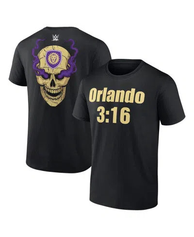 Fanatics Men's Black Wwe X Orlando City Sc 3:16 T-shirt
