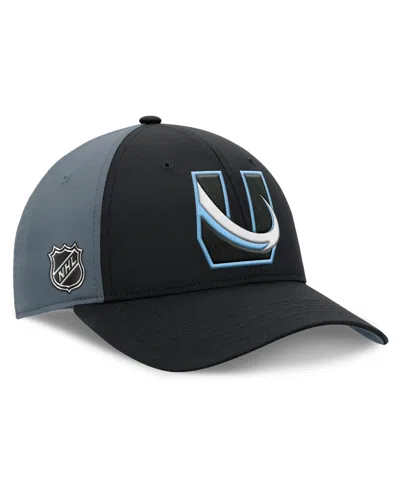 Fanatics Men's Black/charcoal Utah Mammoth Alternate Logo Adjustable Hat In Multi