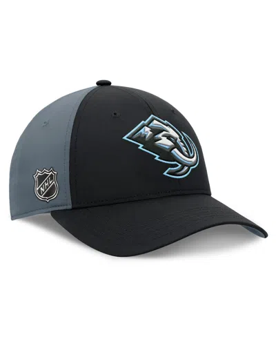 Fanatics Men's Black/charcoal Utah Mammoth Primary Logo Adjustable Hat In Multi