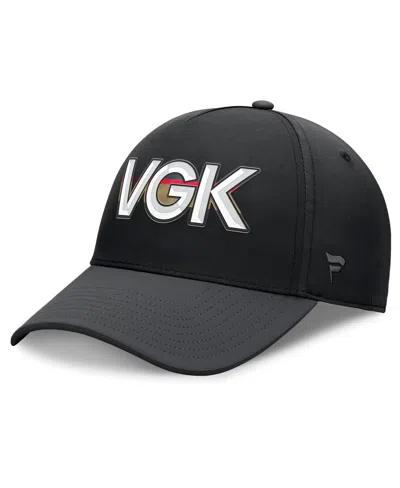 Fanatics Men's Black/charcoal Vegas Golden Knights Authentic Pro Rink Team Code Flex Hat