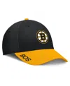 Fanatics Men's Black/gold Boston Bruins Authentic Pro Rink Flex Hat In Black,gold