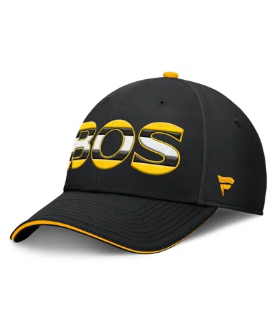 Fanatics Men's Black/gold Boston Bruins Authentic Pro Rink Team Code Flex Hat In Black,gold