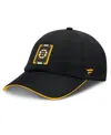 Fanatics Men's Black/gold Boston Bruins Authentic Pro Ripstop Adjustable Hat
