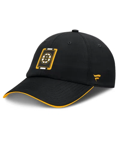Fanatics Men's Black/gold Boston Bruins Authentic Pro Ripstop Adjustable Hat In Multi