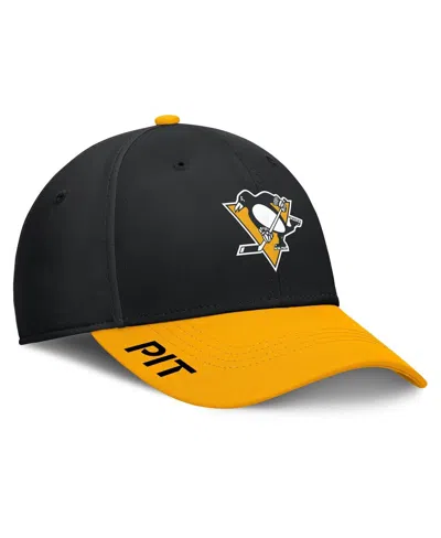 Fanatics Men's Black/gold Pittsburgh Penguins Authentic Pro Rink Flex Hat In Black,gold