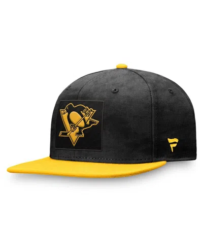 Fanatics Men's Black/gold Pittsburgh Penguins Authentic Pro Rink Snapback Hat