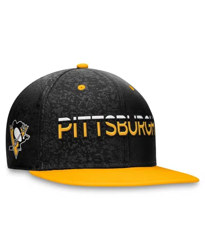 Fanatics Men's Black/gold Pittsburgh Penguins Authentic Pro Rink Two-tone Snapback Hat In Black,gold