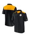 Fanatics Men's Black/gold Pittsburgh Steelers Colorblock Polo In Black,gold