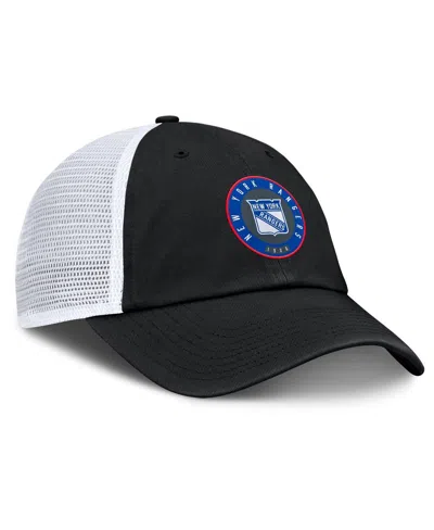 Fanatics Men's Black/gray New York Rangers Averie Trucker Adjustable Hat In Black,gray