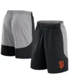 Fanatics Men'sâ Black/gray Miami Marlins Go Hard Shorts In Black,gray
