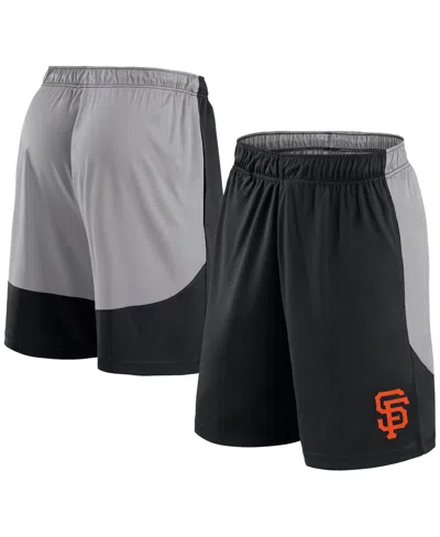Fanatics Men'sâ Black/gray Miami Marlins Go Hard Shorts In Black,gray