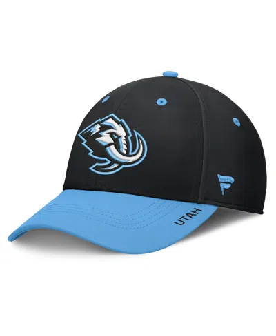 Fanatics Men's Black/light Blue Utah Mammoth Authentic Pro Rink Stretch Hat