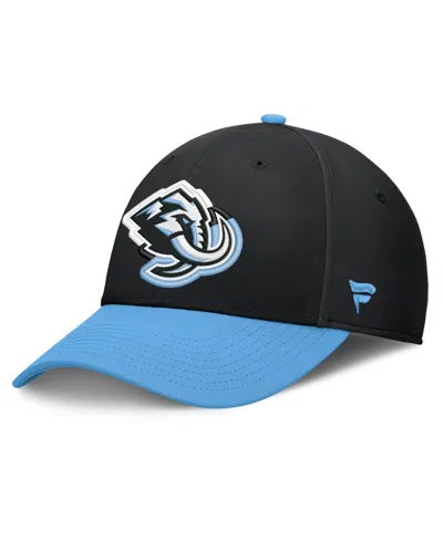Fanatics Men's Black/light Blue Utah Mammoth Flex Fit Hat In Multi