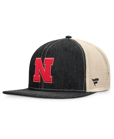 Fanatics Men's Black/natural Nebraska Huskers Legend Trucker Snapback Hat In Multi
