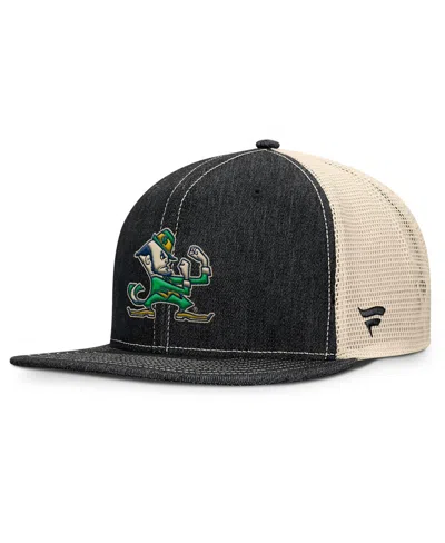 Fanatics Men's Black/natural Notre Dame Fighting Irish Legend Trucker Snapback Hat In Multi