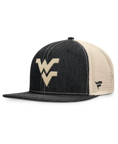Fanatics Men's Black/natural West Virginia Mountaineers Legend Trucker Snapback Hat In Multi