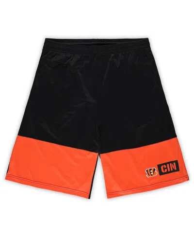 Fanatics Men's Black/orange Cincinnati Bengals Big Tall Best Of The Best Performance Shorts