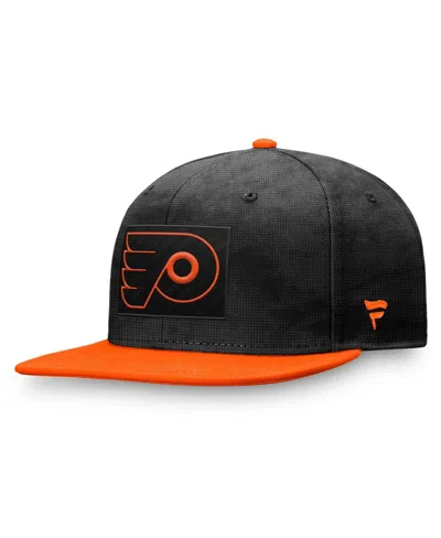 Fanatics Men's Black/orange Philadelphia Flyers Authentic Pro Rink Snapback Hat In Multi