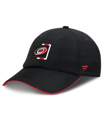 Fanatics Men's Black/red Carolina Hurricanes Authentic Pro Ripstop Adjustable Hat In Black,red