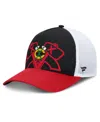 Fanatics Men's Black/red Chicago Blackhawks Authentic Pro A-frame Rink Adjustable Hat In Black,red