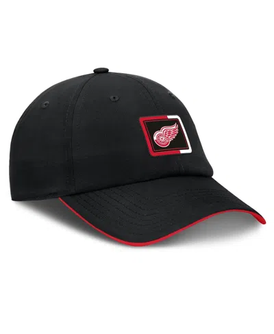 Fanatics Men's Black/red Detroit Red Wings Authentic Pro Ripstop Adjustable Hat In Black,red