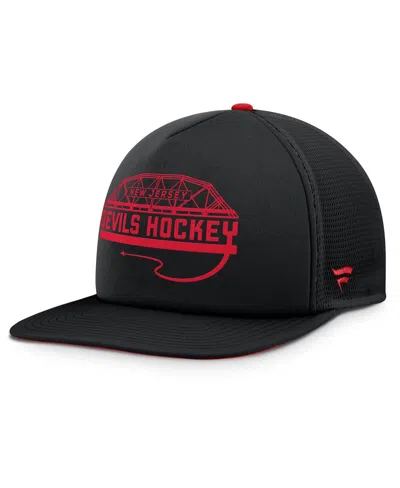 Fanatics Men's Black/red New Jersey Devils Authentic Pro Hometown Rink Foam Trucker Snapback Hat In Multi
