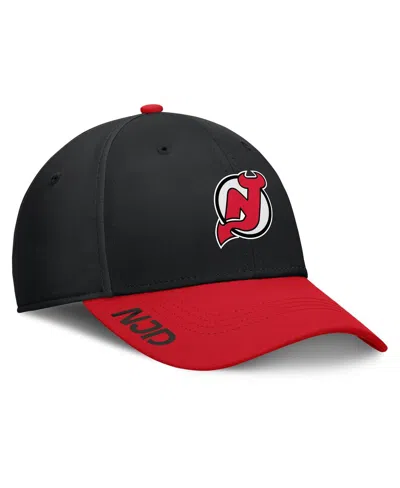 Fanatics Men's Black/red New Jersey Devils Authentic Pro Rink Flex Hat In Black,red