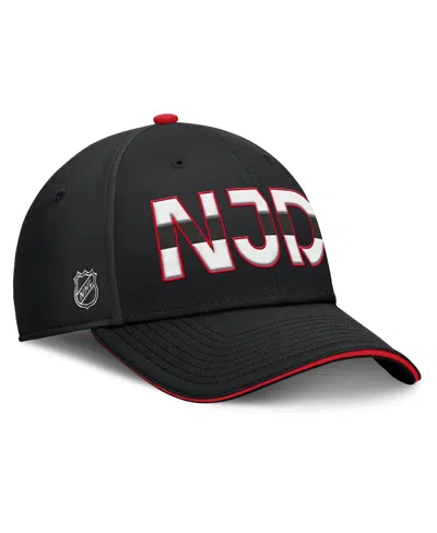 Fanatics Men's Black/red New Jersey Devils Authentic Pro Rink Team Code Flex Hat In Black,red