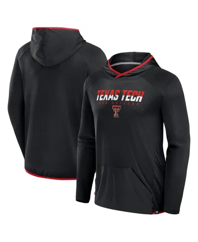 Fanatics Men's Black/red Texas Tech Red Raiders Transitional Hoodie T-shirt