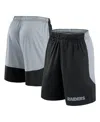 Fanatics Men's Black/silver Las Vegas Raiders Big Tall Launch Shorts In Black