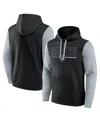 Fanatics Men's Black/gray Las Vegas Raiders Big Tall Outline Pullover Hoodie In Black,silver