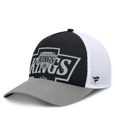 Fanatics Men's Black/silver Los Angeles Kings Authentic Pro A-frame Rink Adjustable Hat In Black,silver