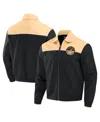 Fanatics Men's Black/tan Atlanta Braves Canvas Bomber Full-zip Jacket In Black,tan