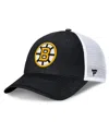 Fanatics Men's Black/white Boston Bruins Core Primary Logo Trucker Adjustable Hat In Black