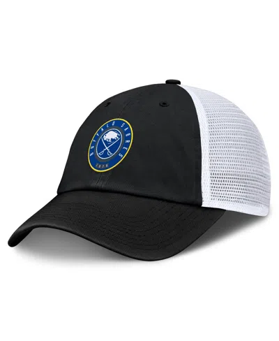 Fanatics Men's Black/white Buffalo Sabres Averie Trucker Adjustable Hat In Black,white