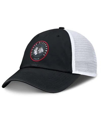 Fanatics Men's Black/white Chicago Blackhawks Averie Trucker Adjustable Hat In Multi
