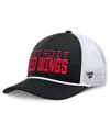 Fanatics Men's Black/white Detroit Red Wings Heritage Dutch A-frame Trucker Adjustable Hat In Black